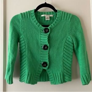 Diane Von Furstenberg Green Cable Knit Cardigan Sweater Petite